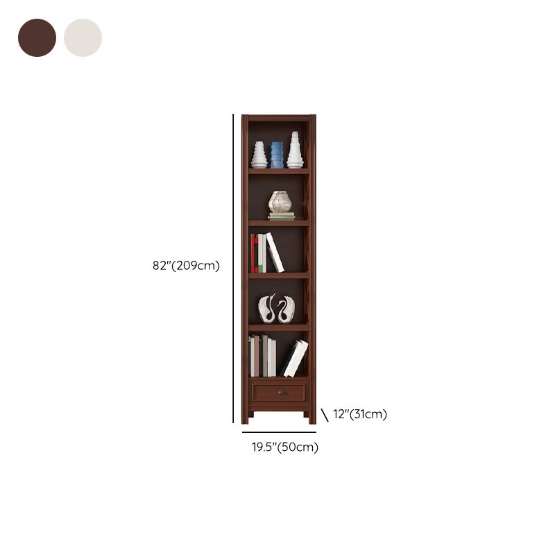 Wood Standard Bookcase Contemporary Closed Back Bookshelf with Shelves