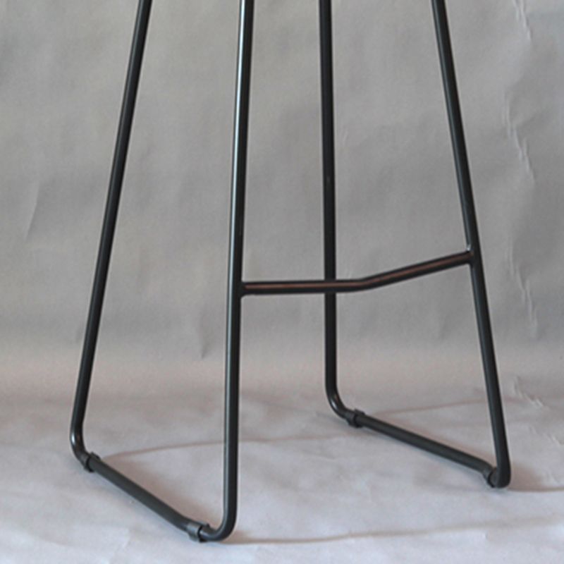 Modern Armless Backrest Counter Stool Iron Bar Stool with Plastic Seat