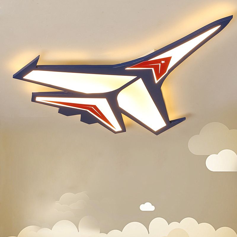 Jet LED-Unterputzlampe, Cartoon-kreatives Acryl-blaues Decken-Unterputzlicht für den Kindergarten