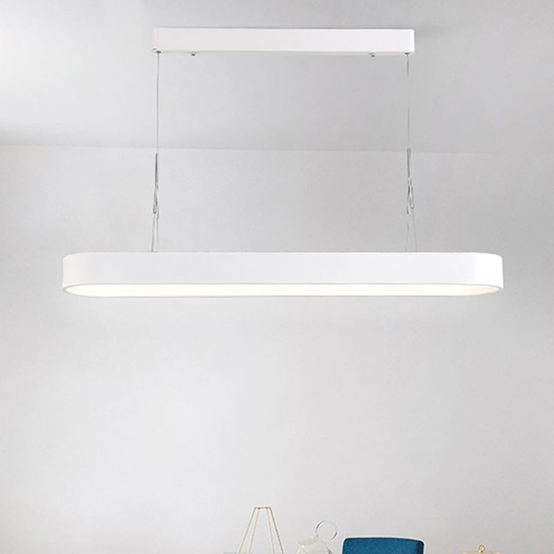 Luz de colgante elíptico nórdico Metal Metal White/Gris Luz de techo colgante para comedor, 33.5 "/47" de ancho