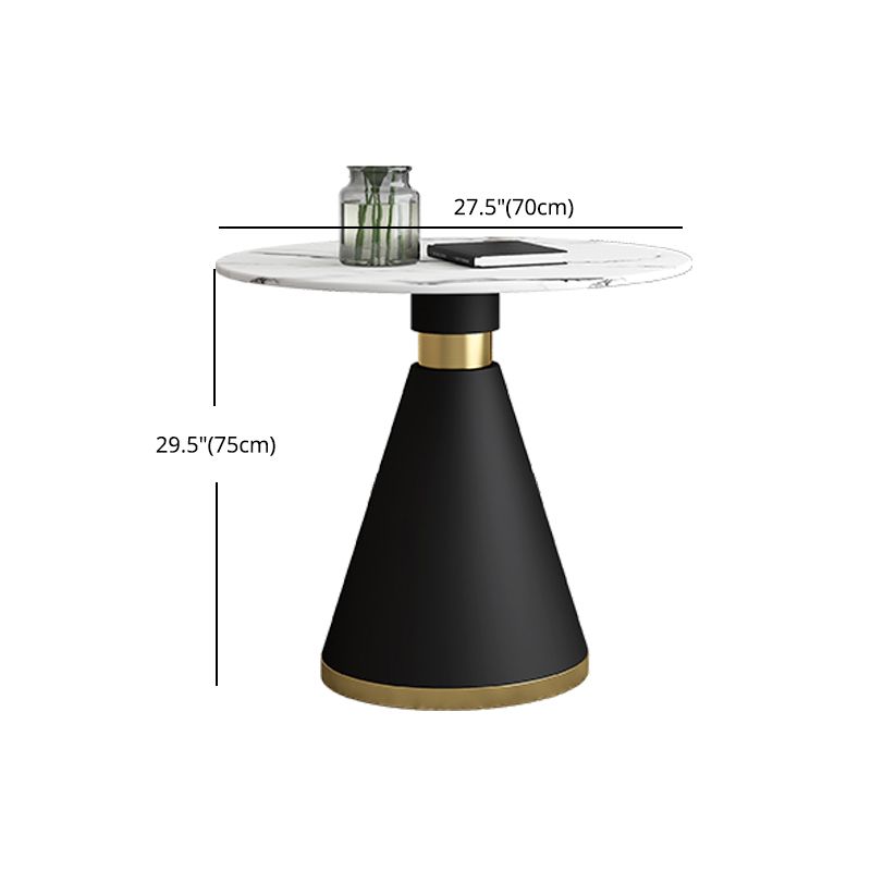 Glam 1/2/5 pièces engendrée ronde Ensemble de table à manger en pierre fritté pour restaurant