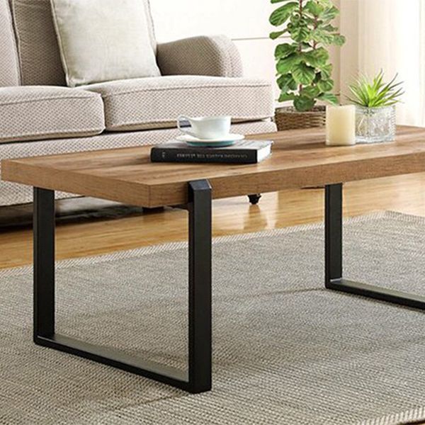 Rectangle Solid Wood Coffee Table Sled Coffee Cocktail Table