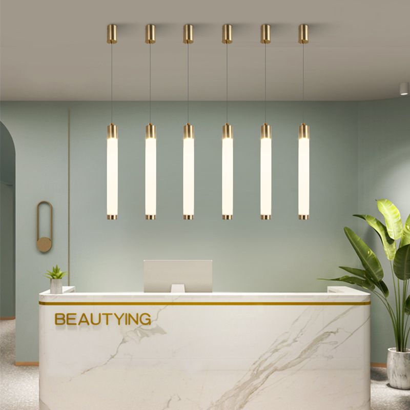 Lampada a sospensione di luce calda/bianca Simplicità Illuminazione a sospensione in oro bianco per camera da letto