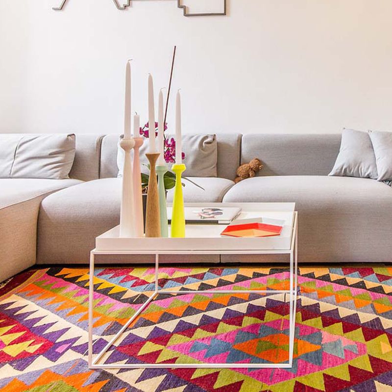 Square Iron Coffee Table Modernism Simple Frame Cocktail Table