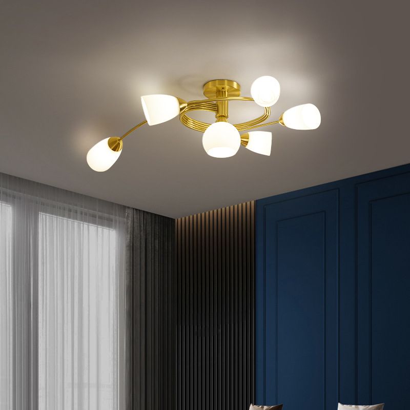 Metal Geometric Flush Mount Lights Contemporary Style 4/6 Lights Flush Ceiling Lights