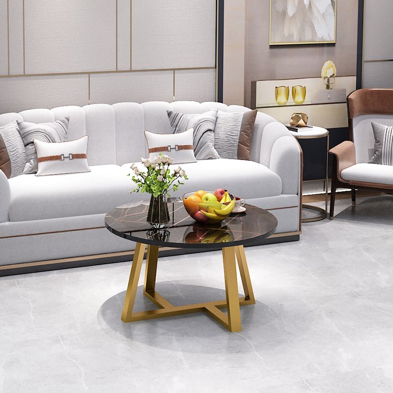 Modern Style White/black/wood/yellow/walnut Round Wood-based Craft Top Coffee Table