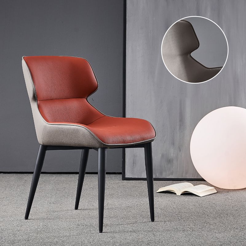 Nordic Style Leder Esszimmerstuhl Wingback Seitenstuhl für den Heimgebrauch