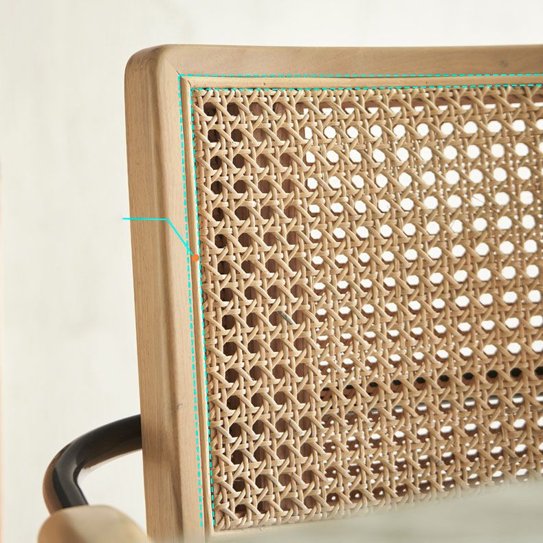 Modern Dining Set 1/7 Pcs Glass Base Dining Table with Solid Wood Arm Chairs