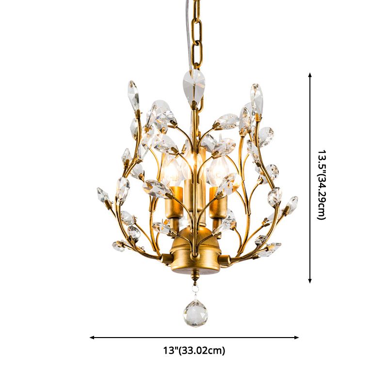 3-Lights American Style Crystal Kronleuchter 33 "breite Zweige geformte Beleuchtungsstoffe für Schlafzimmer Esszimmer