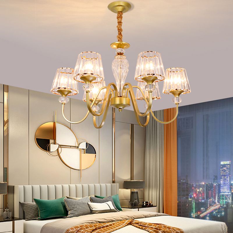 American Style Chandelier Glass Shade Ceiling Chandelier for Living Room