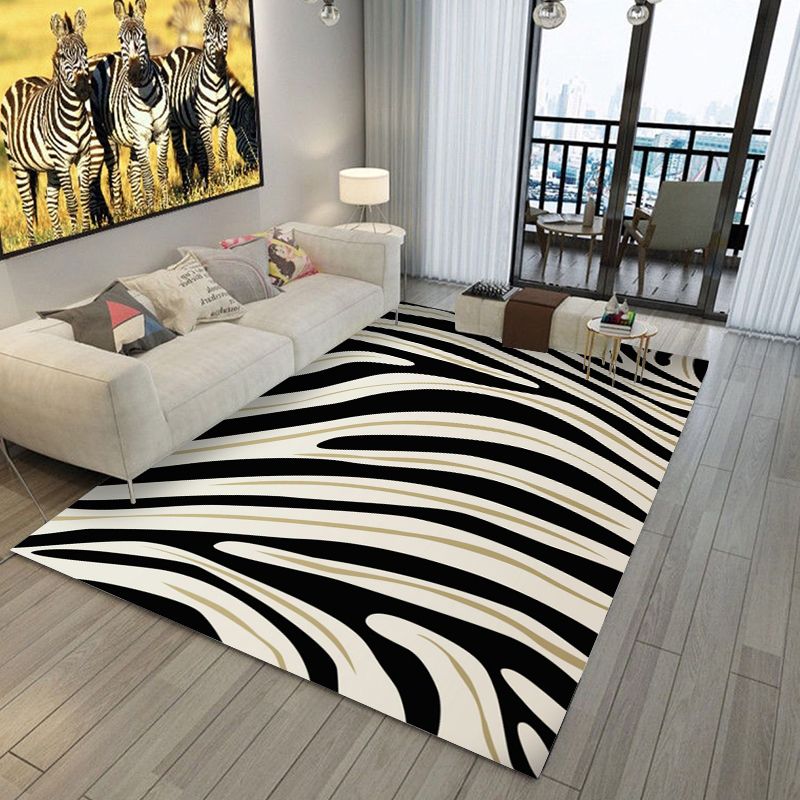 Natural Leopard Printed Rug Polyester Indoor Carpet Non-Slip Backing Area Carpet for Living Room