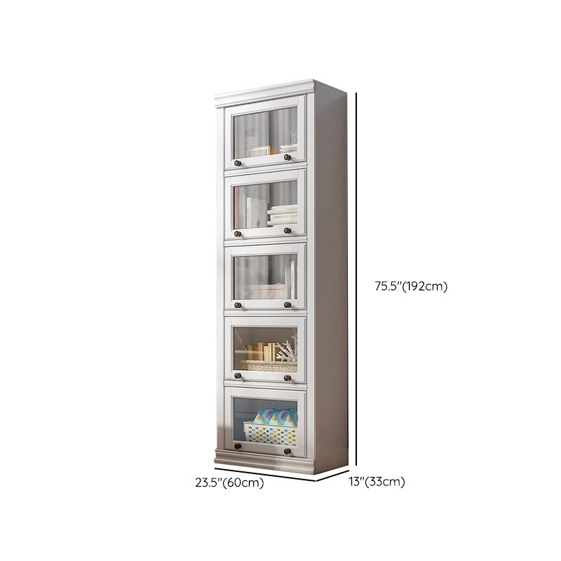 Modern Style Closed Back Bookshelf Standard Solid Wood Bookcase with Cabinets