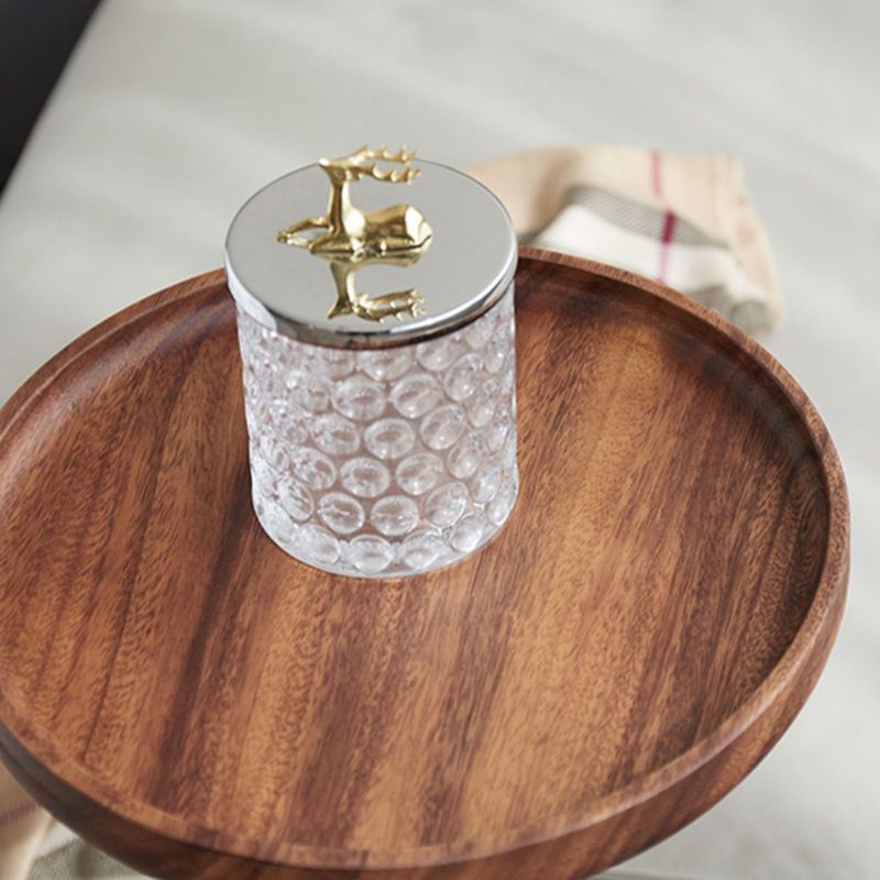 27.55" Tall Tray Top Side Table Contemporary Round End Table Stand