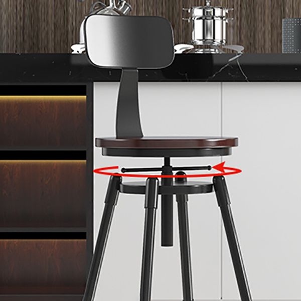 Industrial Adjustable Counter Chair Metal Round Indoor Dining Stool with Swivel