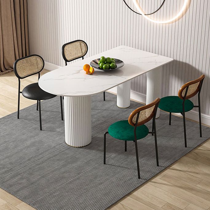 Metall zeitgenössische freie Form eines Esstischs Sintered Stone Tisch für Zuhause