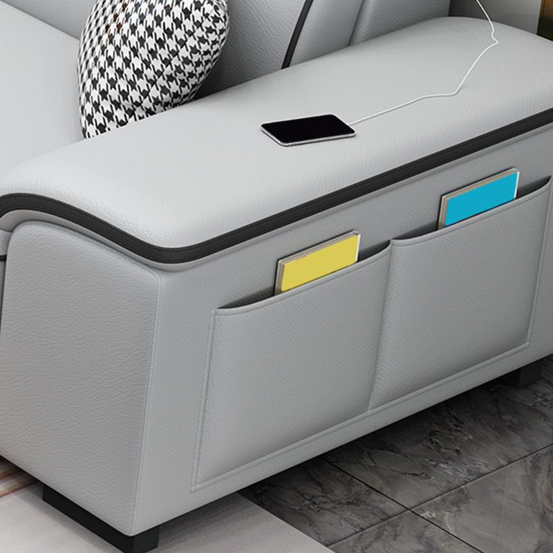 U-Shaped Velvet and Faux Leather Modular Furniture Sectionals for 7 People