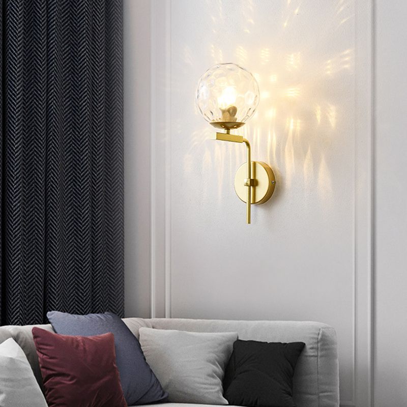 Lámpara de exploración simple junto a la cama 1 iluminación de pared de la esfera del vidrio de la bombilla