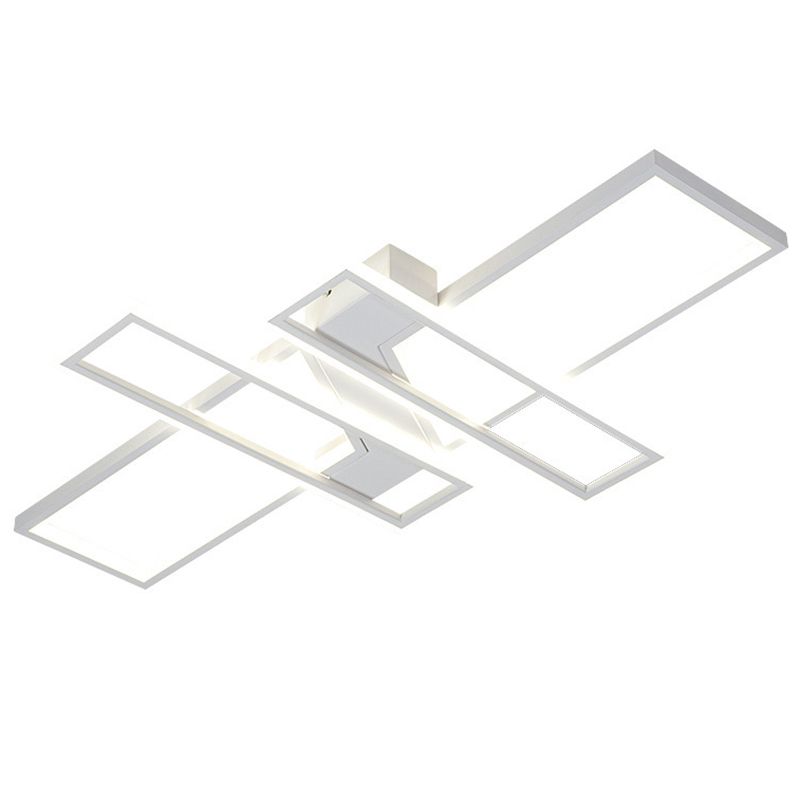 Montaje empotrado de techo de dormitorio LED de metal moderno con luz de montaje semiempotrado de bloque rectangular superpuesto