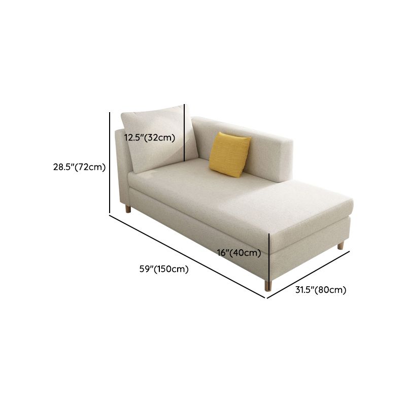 Solid Color Chaise Lounge Chair Square Arm Chaise for Bedroom