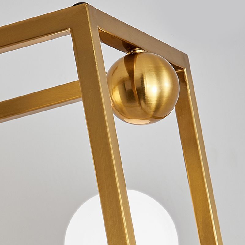 Rectangle Island Chandelier Lights Modern White Glass Pendant Lighting for Restaurant