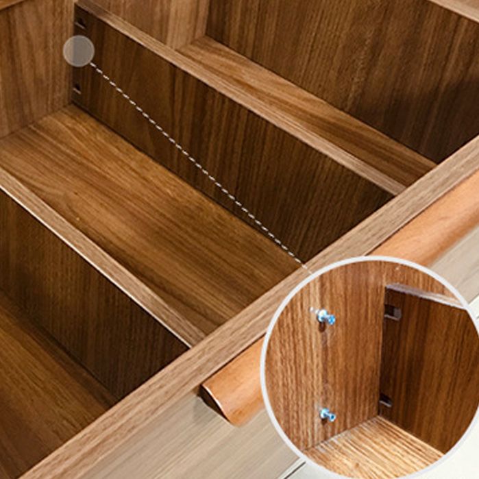 Soft Close Drawers Mid-Century Modern Chest Squared Legs Accent Chest in Brown