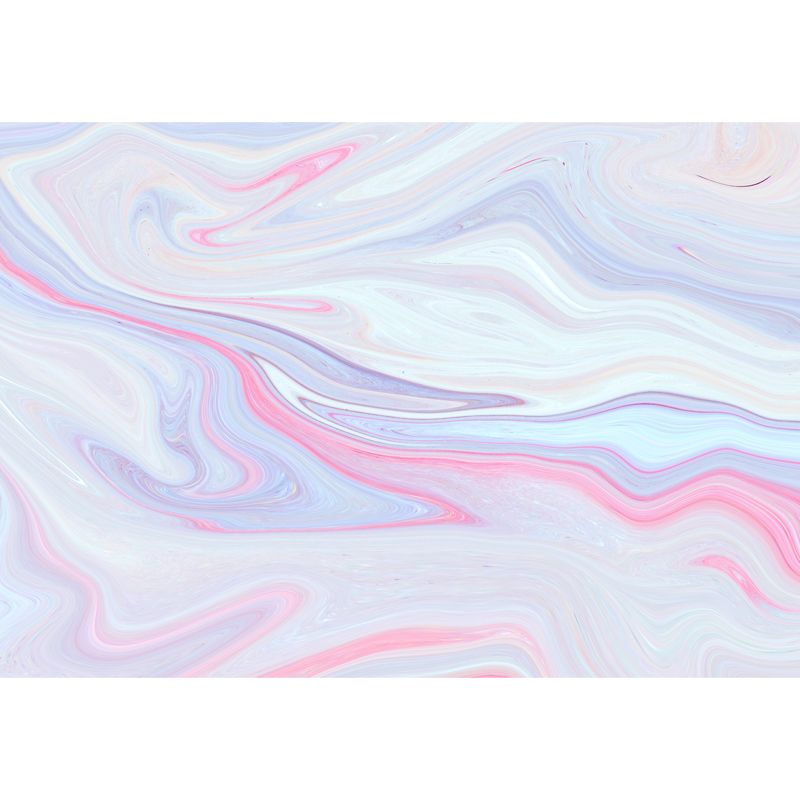 Custom Illustration Artistry Mural with Watercolor Waves Pattern in Pink for Girls Room