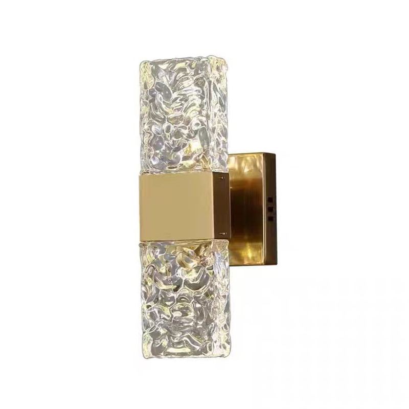 Single Golden Contemporary Wall Mounted Sconce Rectangle LED Wall Light