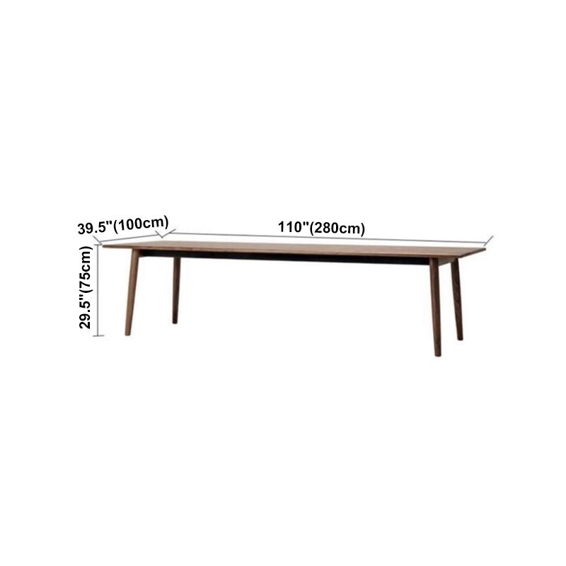 Rectangle Modern Dining Table Solid Wood Fixed Table for Restaurant