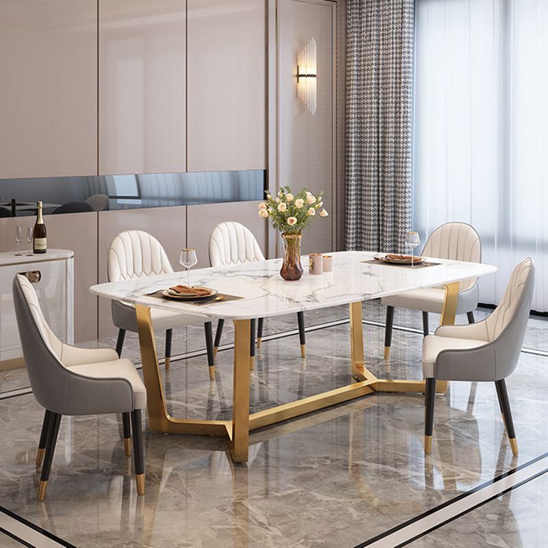 Luxury Rectangle Sintered Stone Top Dining Set 1/2/5/6/7 Pieces Dining Table with Chairs
