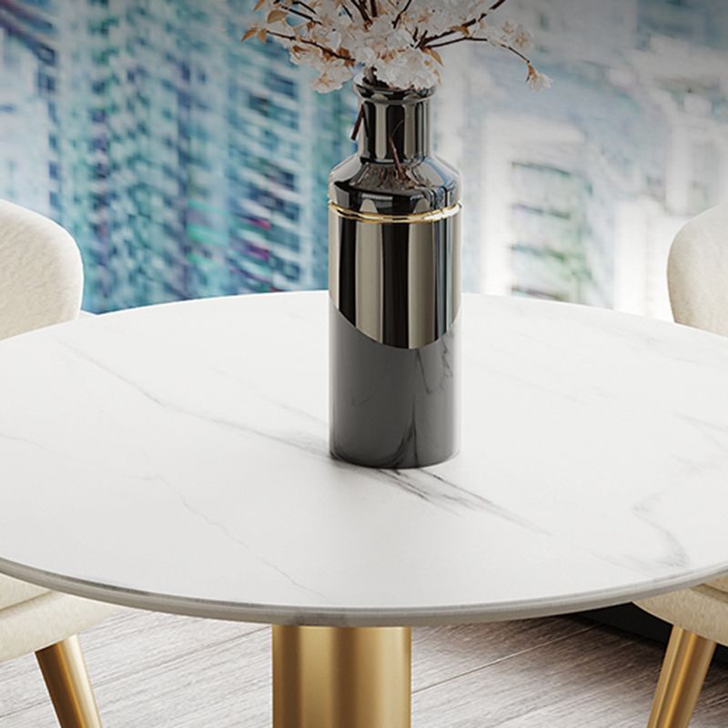 Traditional Luxury Dining Table Sintered Stone Round Table for Dining Room