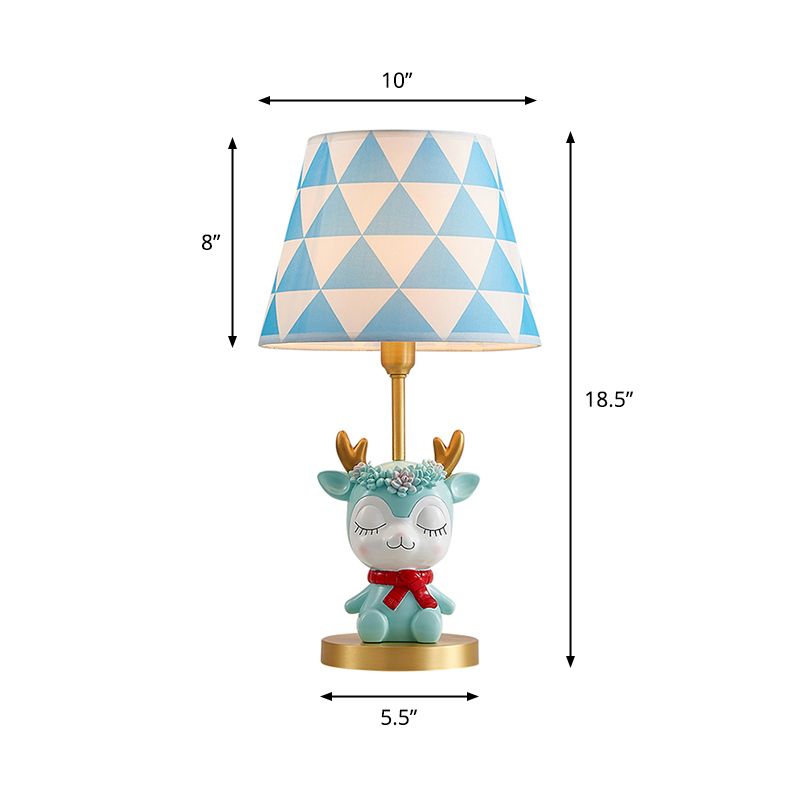Stof taps toelopende trommeltafel verlichting kinderen 1-licht bed nachtkastje nachtkastje lamp met harsherten