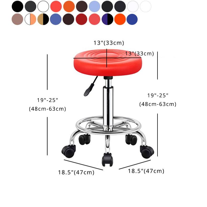 Modern Liftable Rotatable Counter Stool Steel Beauty Shop Bar Stool with Leather Cushion
