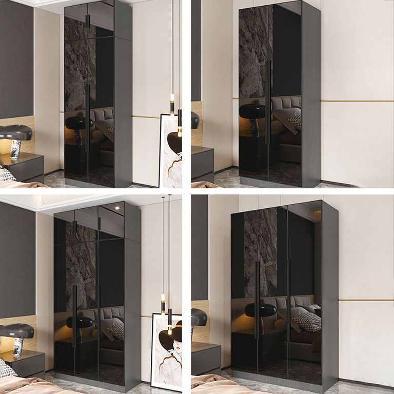 Modern Style Wardrobe Grey Colour Glass Wardrobe Closet for Bedroom