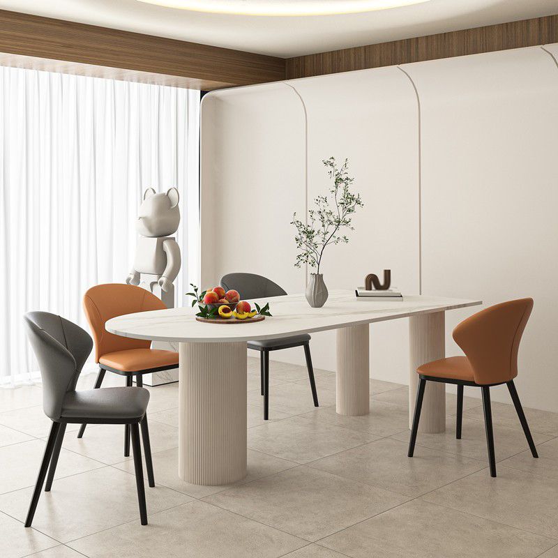 Mesa de cena de piedra contemporánea Mesa de comedor de la base de trípode para el hogar