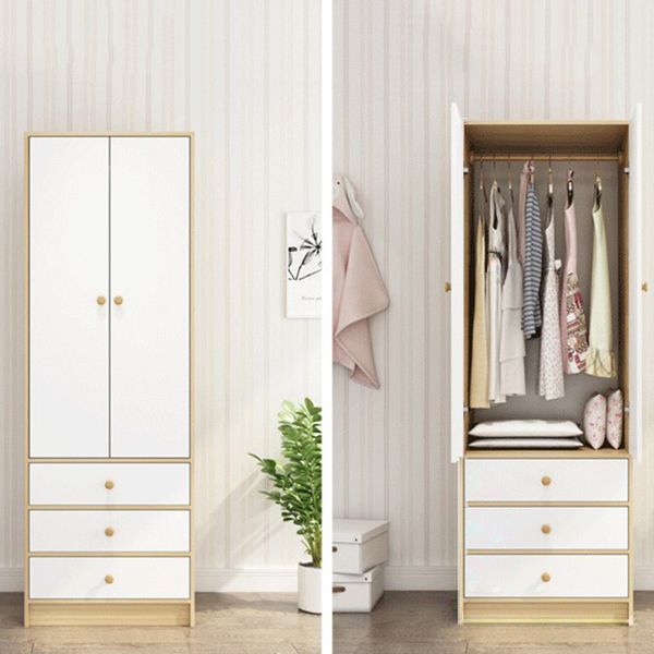 Light Wood Finish Cabinet for Bedroom Contemporary Engineered Wood Storage Cabinet