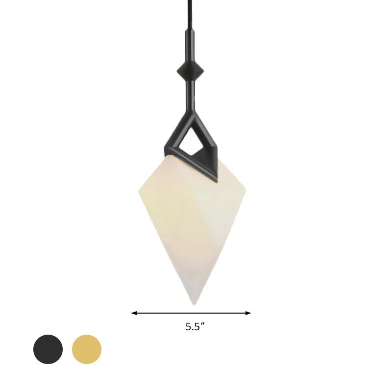 1/2-Light Bedroom Pendant Lighting with Pear Plastic Shade Nordic Style Black/Gold Hanging Light Fixture
