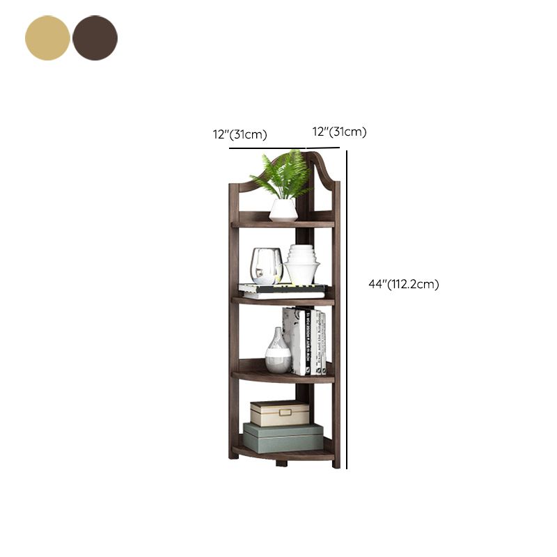 Modern Style Open Back Bookshelf Vertical Wooden Bookcase with Shelves