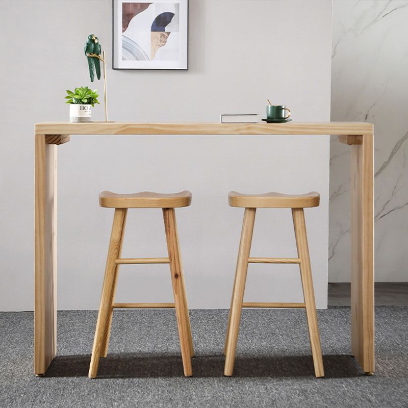 Full Natural Bar Table Set Contemporary 1/2/3 Pieces Rectangular Pub Table Set