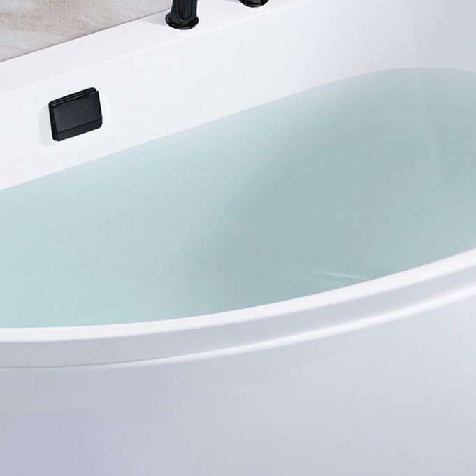 Corner Acrylic Bath Modern Soaking White Back to Wall Bathtub