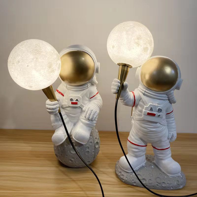 Estilo moderno Astronaut Shape Night Table Lamp Resin 1 Light Table Light