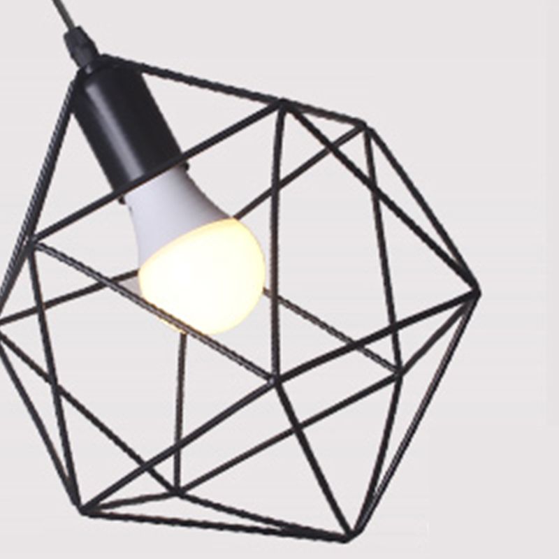 Luminaires suspendus noirs à tête multiples lampe à suspension en métal moderne pour le salon