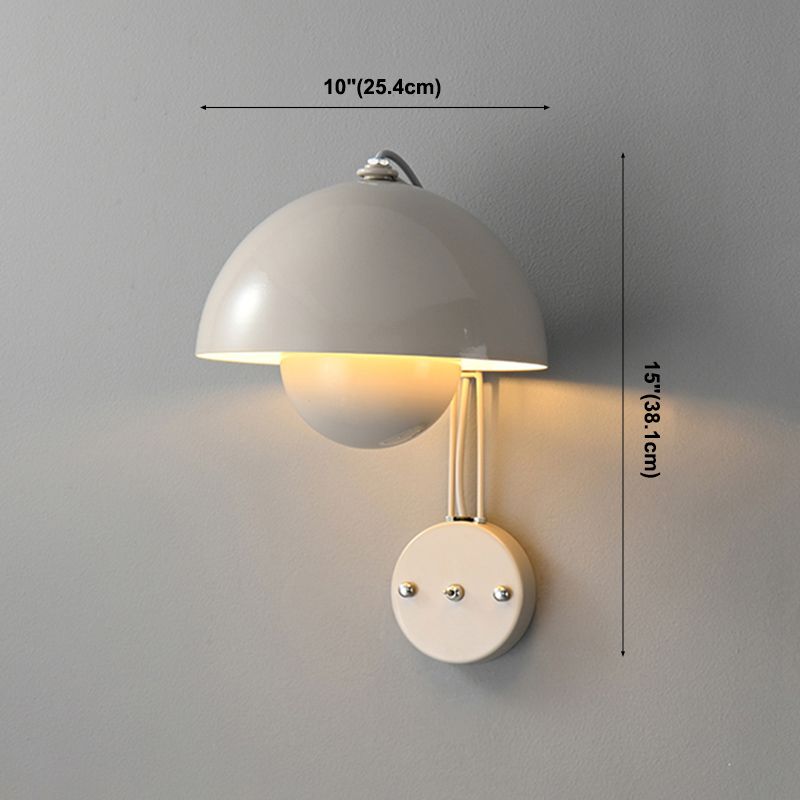 Dome Metal Wall Sconce Simple Macaron Style 1 Light Indoor Wall Mount Light Fixture