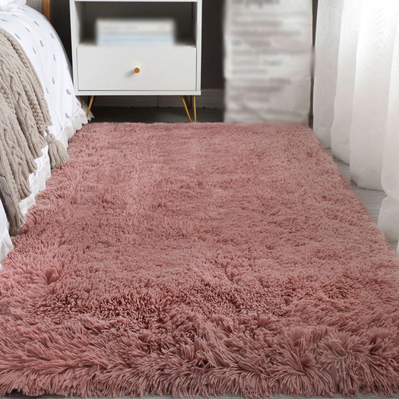 Minimalistischer Rugwaschableer Teppich -Polyester -Teppichfleckfärbung widerstandsvoller Schagteppich für Bett
