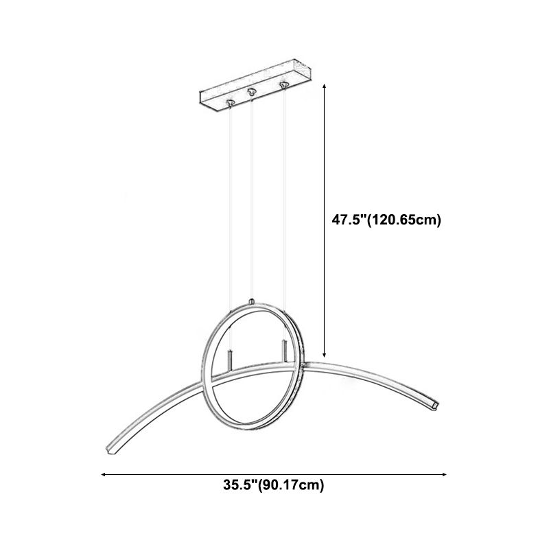 Geometric Island Chandelier Modern Island Lighting Metal 2 Light Island Light Fixtures