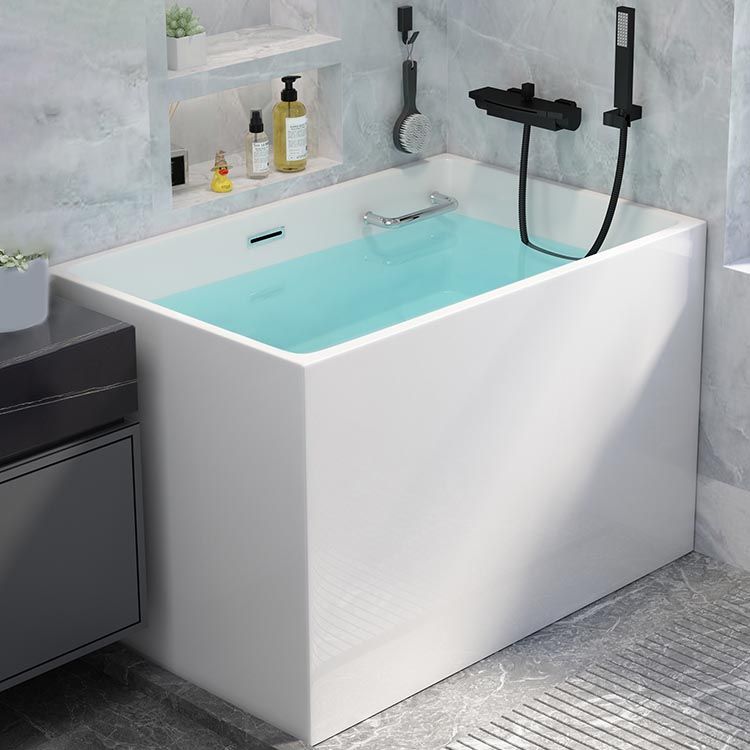 Modern Acrylic Alcove Bathtub 23.6" H Rectangular Bath Tub for Home