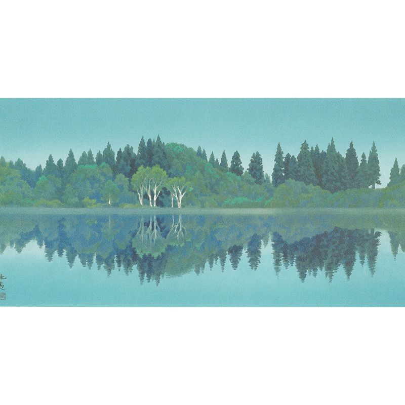 Blue Riverside Woodland Mural Wallpaper Botanical Contemporary Stain Resistant Wall Art