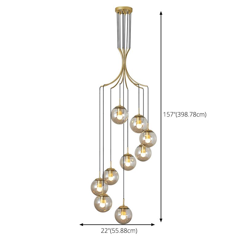 Globe Hanging Light Fixtures Modern Simplicity Glass Ceiling Pendant for Living Room