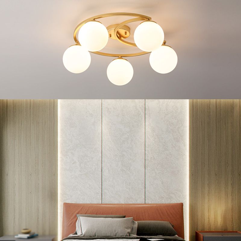 Modern Simple Ceiling Light Ball Shape Iron Ceiling Lamp for Bedroom