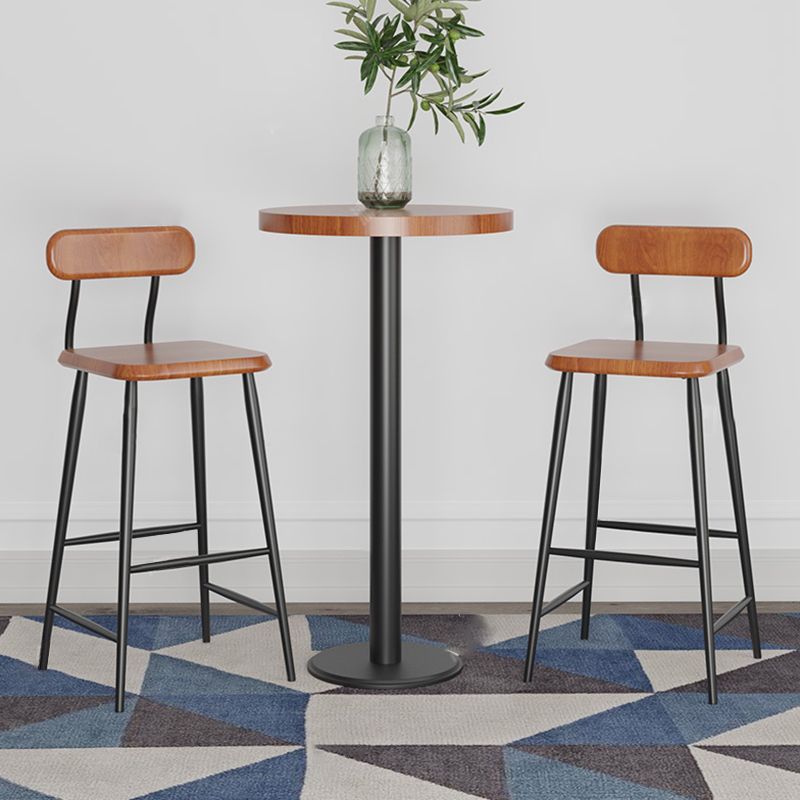 Modern Counter Height Stools Solid Wood and Metal Counter Bar Stool