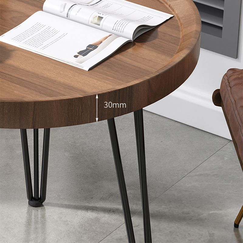 Open Shelf Tray Top Coffee Table Wood Round Coffee Table Minimalist